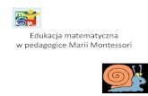 Edukacja matematyczna w pedagogice Marii Montessori