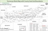 tennessee blank map with county seat - Mapsofworld