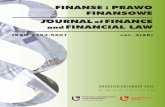 FINANSE i PRAWO JOURNAL of FINANCE and FINANCIAL LAW