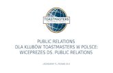 Public Relations dla klubów Toastmasters w Polsce: wiceprezes ds. PR