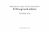 Pregląd Naukowy Disputatio, tom XX